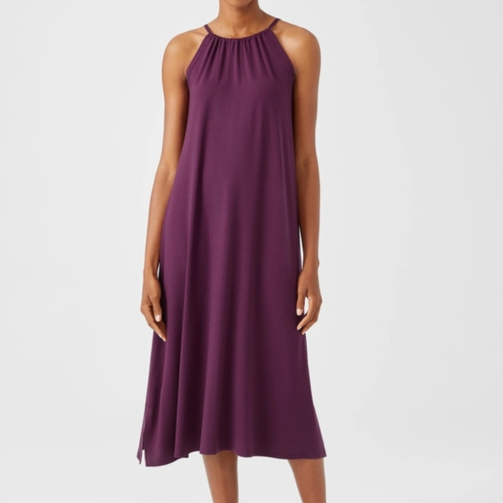 NWT Eileen Fisher jersey halter midi dress